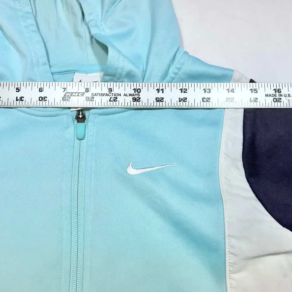 Nike Therma-FIT Elite Big Kids Large Full-Zip Basketball Hoodie Black White Blue